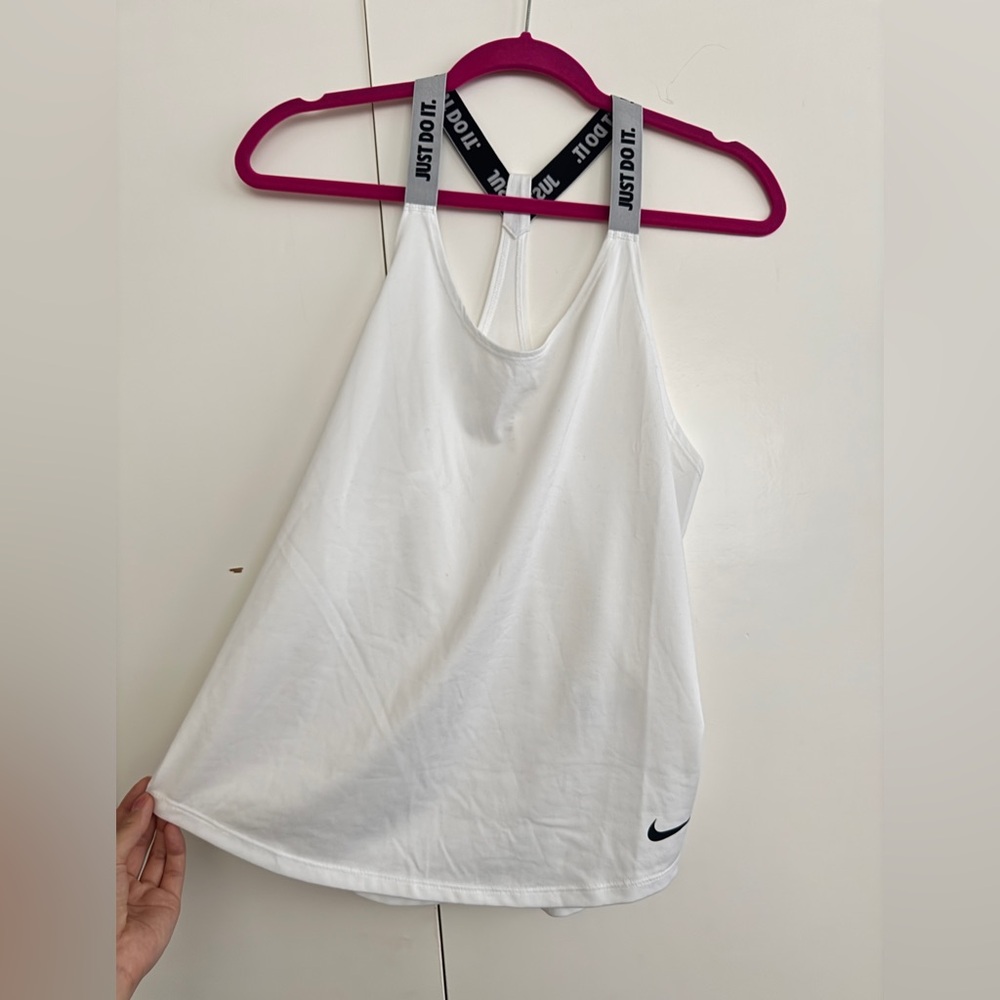 Nike Women's White Tank Top with Black Straps